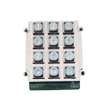 Zinc Alloy keypad with 3x4 matrix 12 keys metal keypad for indoor access control system